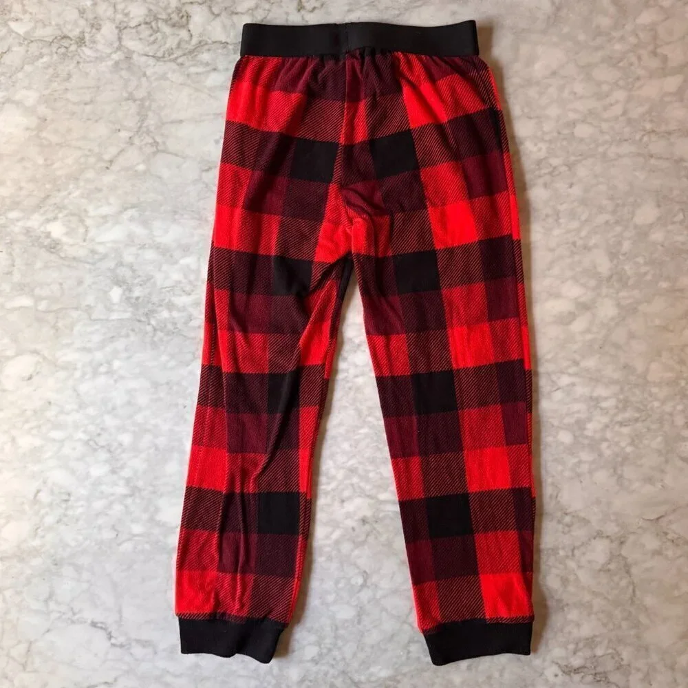 Lot of 4 Old Navy Boys Flannel Pajama Pants & Shirt Size M (8) Plaid Christmas